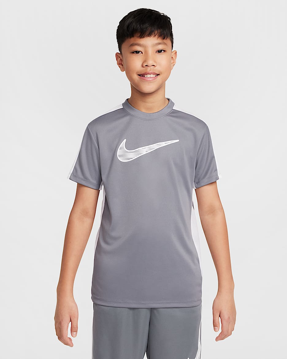 Nike Trophy23 Dri-FIT top met korte mouwen voor kids - Smoke Grey/Wit/Wit