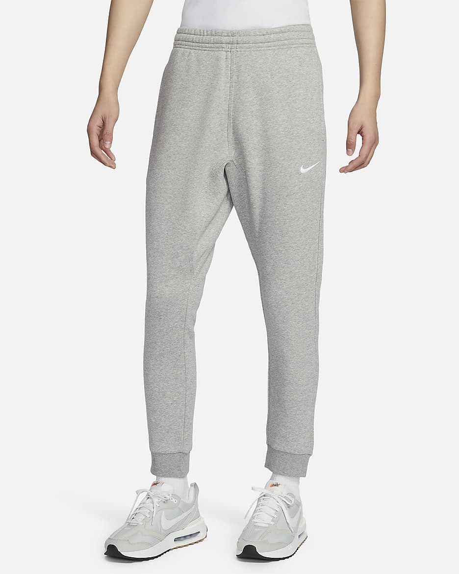 Nike Club Fleece Tapered Pants - Dark Grey Heather/White