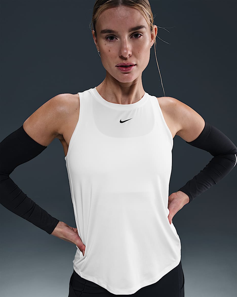 Débardeur Nike One Classic Dri-FIT pour femme - Blanc/Noir