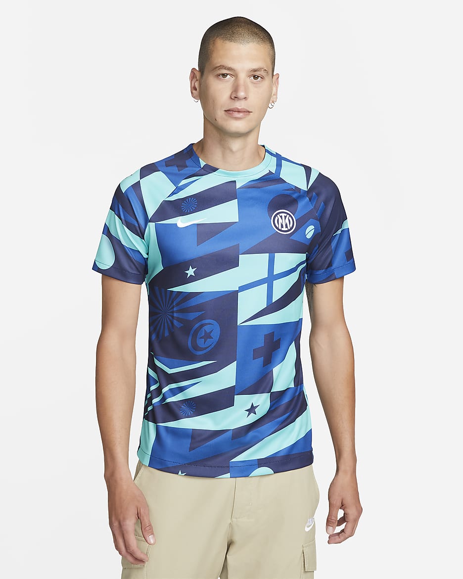 Inter Milan Men's Nike Dri-FIT Pre-Match Soccer Top - Blackened Blue/White