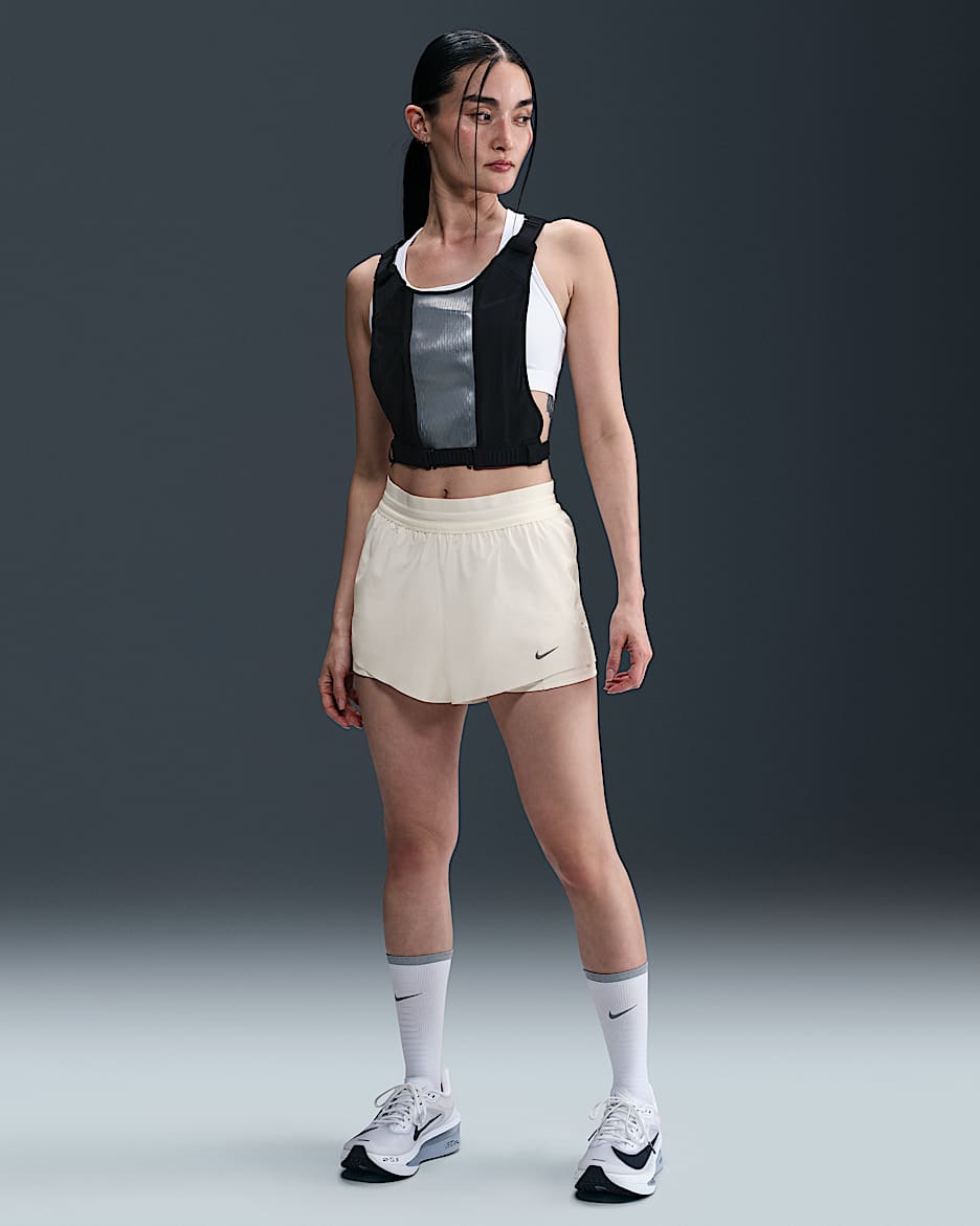 Nike Swift Women's Dri-FIT Mid-Rise 2-in-1 Running Shorts - Sail