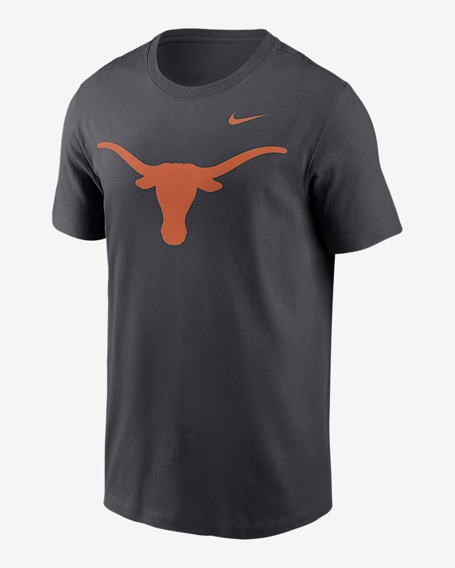 Playera universitaria Nike para hombre Texas Longhorns Primetime Logo - Antracita