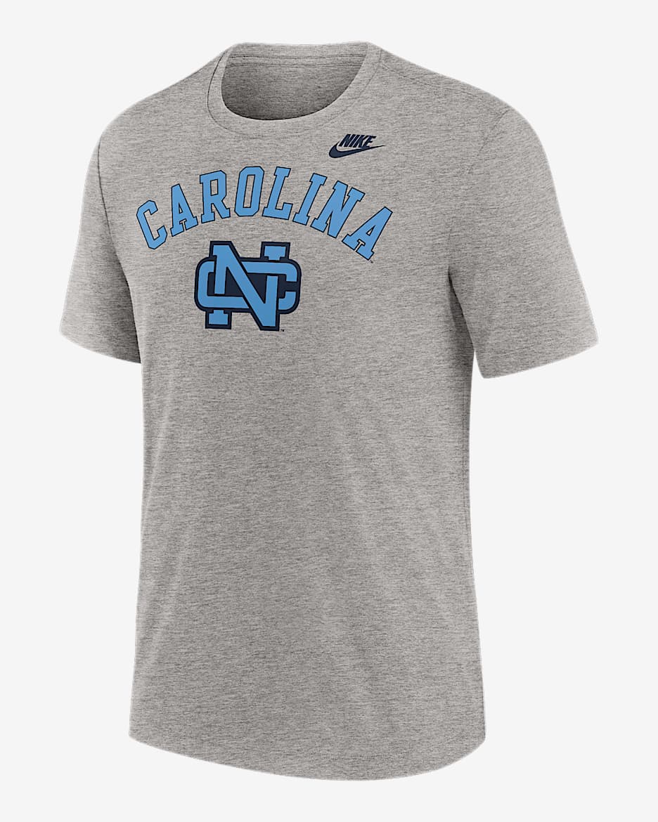 Playera universitaria Nike para hombre North Carolina Legacy Arch - Gris oscuro jaspeado