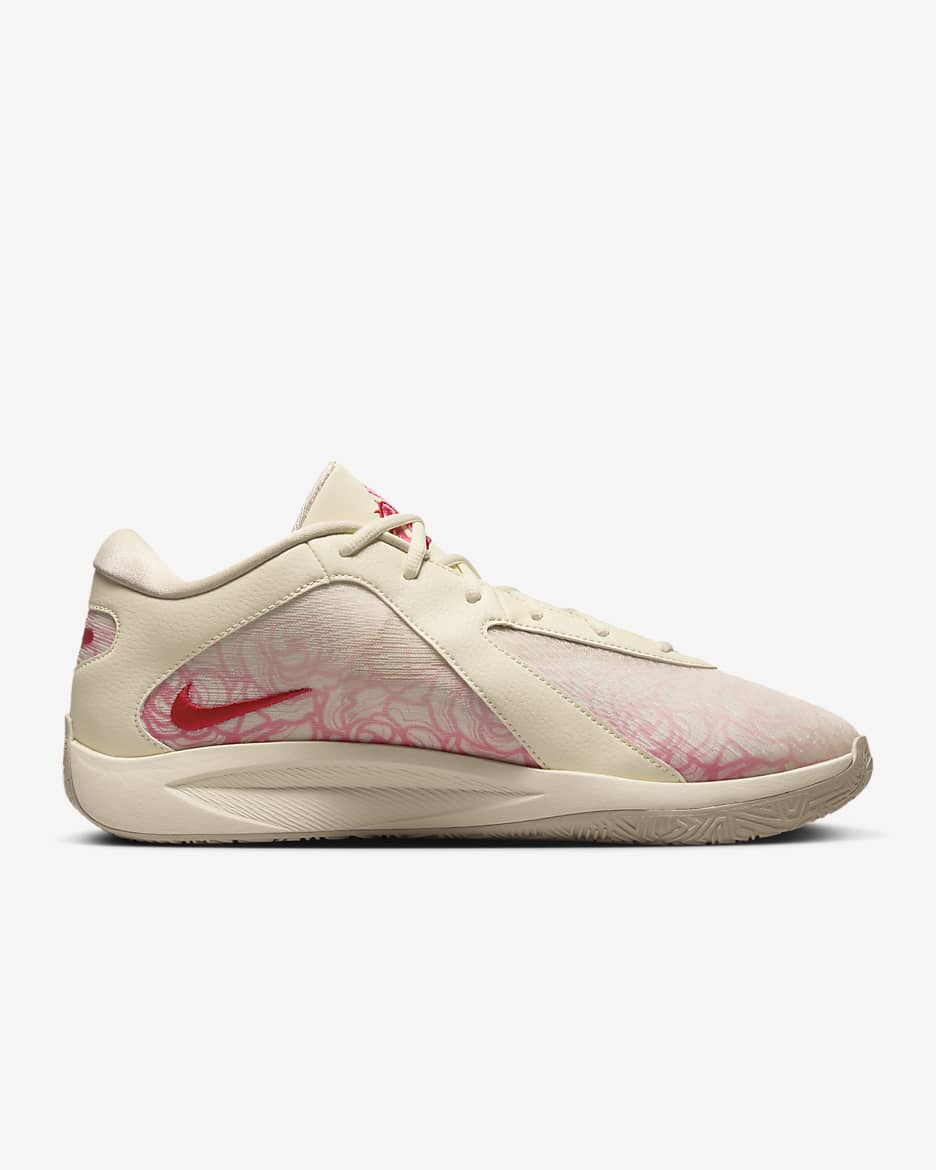 Giannis Freak 6 EP Basketball Shoes - Coconut Milk/Sail/University Red/Aster Pink