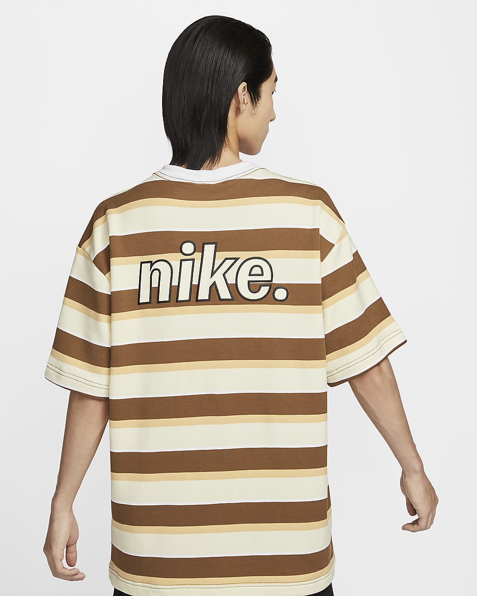 Nike Sportswear Men's French Terry Short-Sleeve Top - Light British Tan/White/White