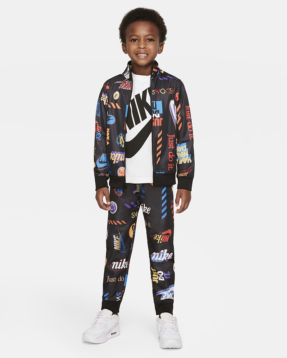 Nike Little Kids' Printed Tracksuit - Black