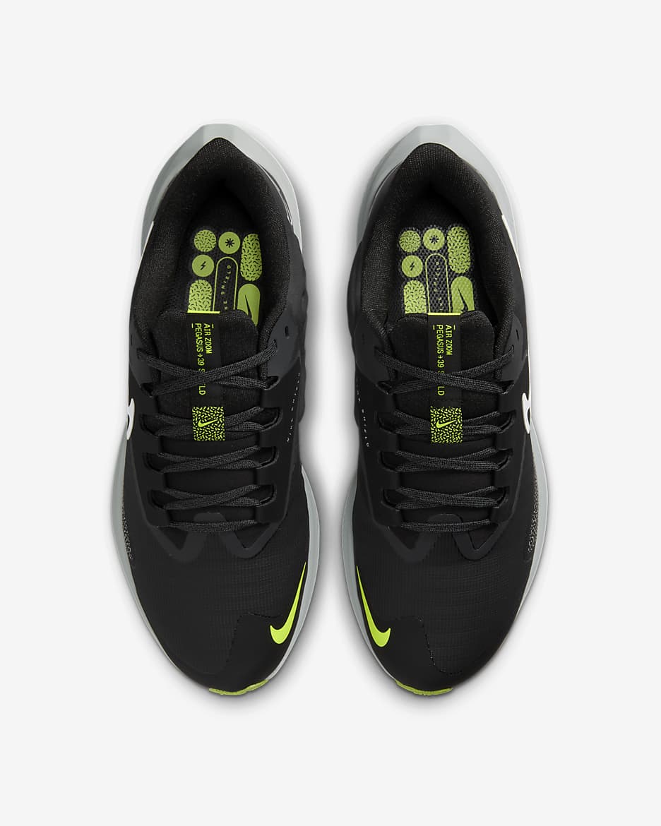 Nike Pegasus 39 Shield Women's Weatherised Road Running Shoes - Black/Dark Smoke Grey/Volt/White