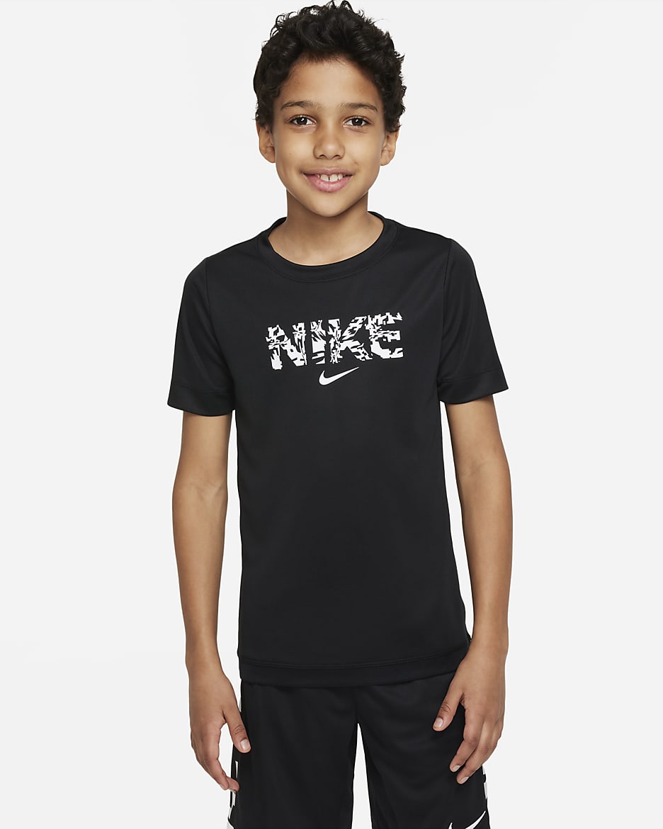 Nike Dri-FIT Trophy Older Kids' (Boys') Training Top - Black/White