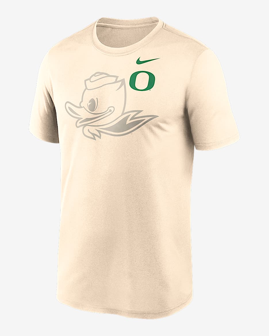 Oregon Campus Legend Shadow Logo Men's Nike Dri-FIT College T-Shirt - Natural
