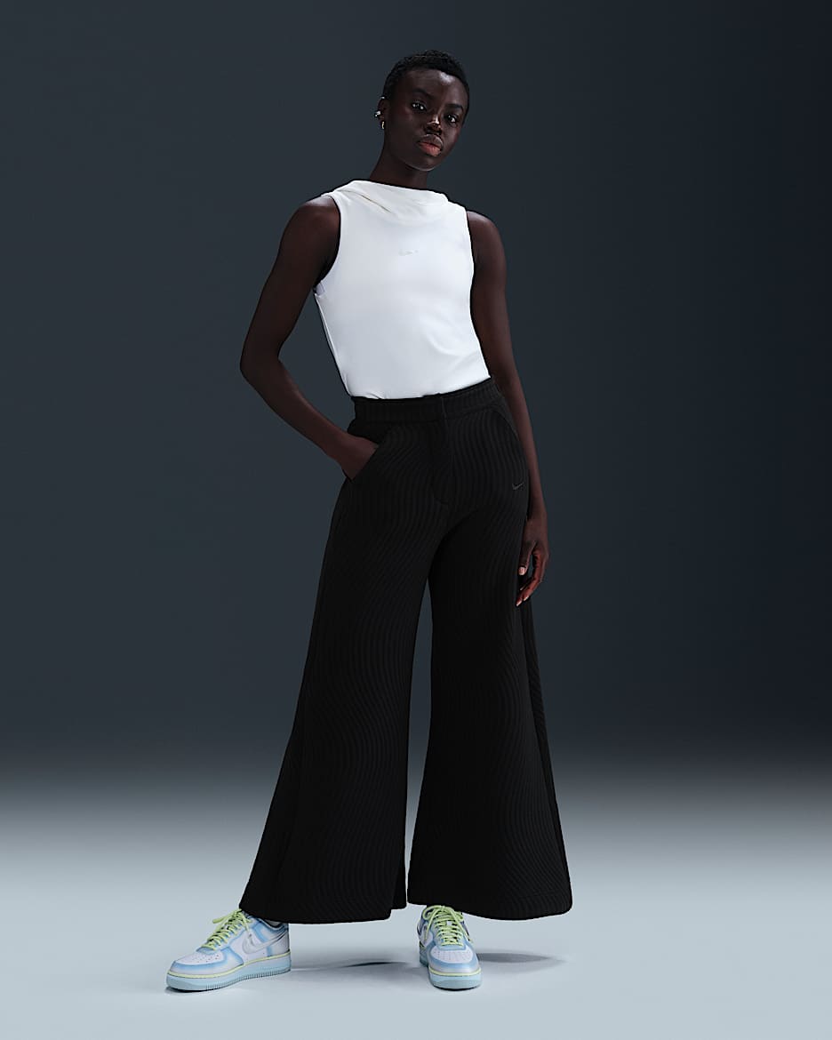 Pants de tejido Knit de tiro alto para mujer Serena Williams Design Crew - Negro/Negro