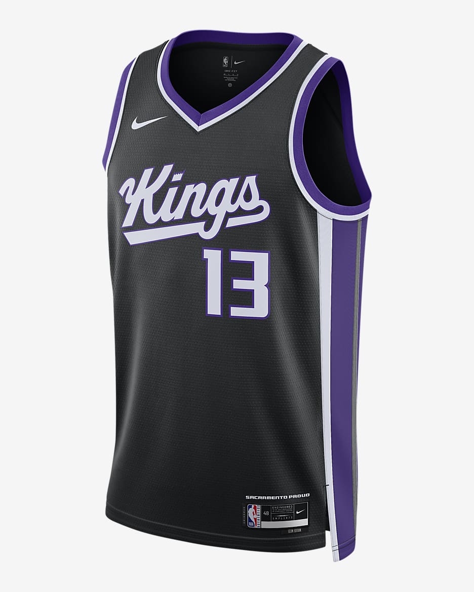 Jersey Nike Dri-Fit Swingman de la NBA Sacramento Kings 2023/24 Icon Edition - Negro