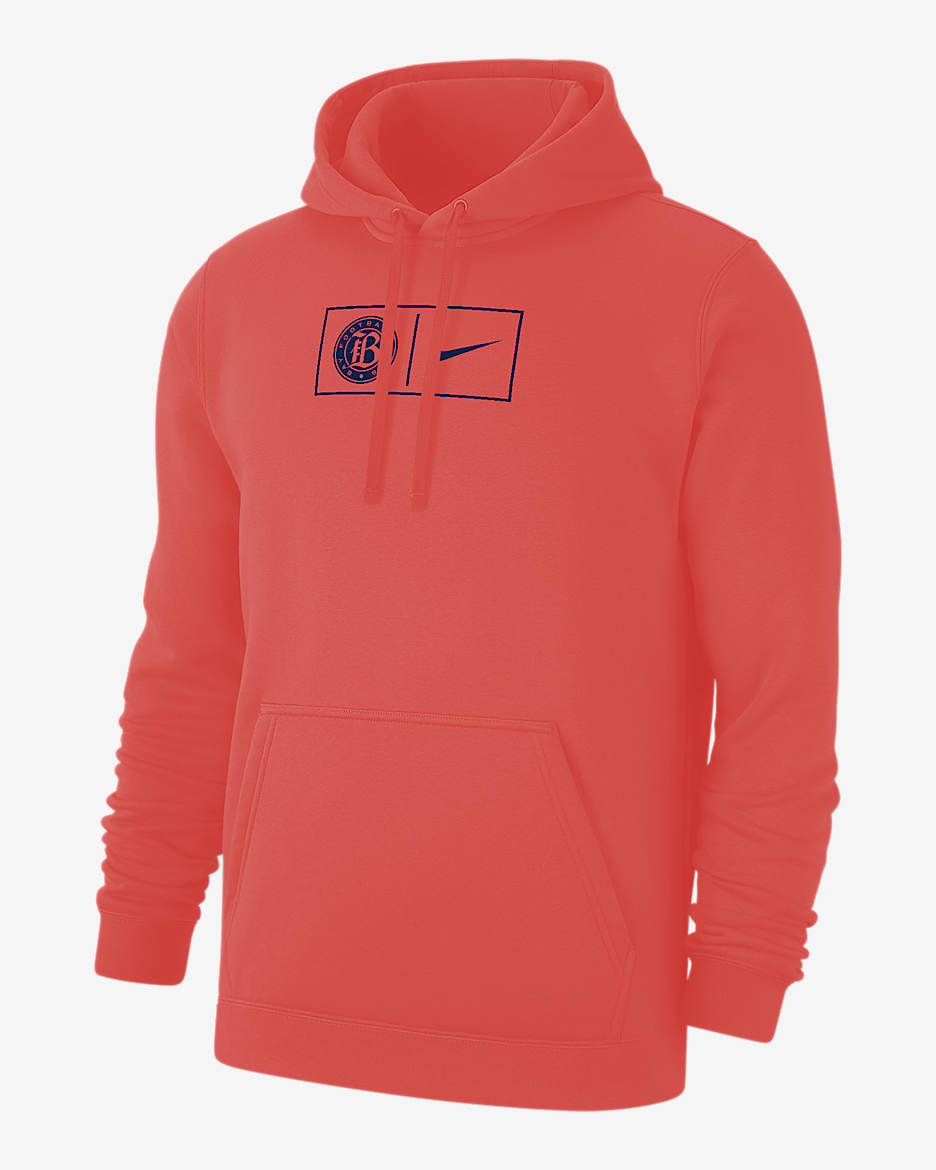 Sudadera con gorro sin cierre de tejido Fleece Nike NWSL para hombre Bay FC Club - Coral