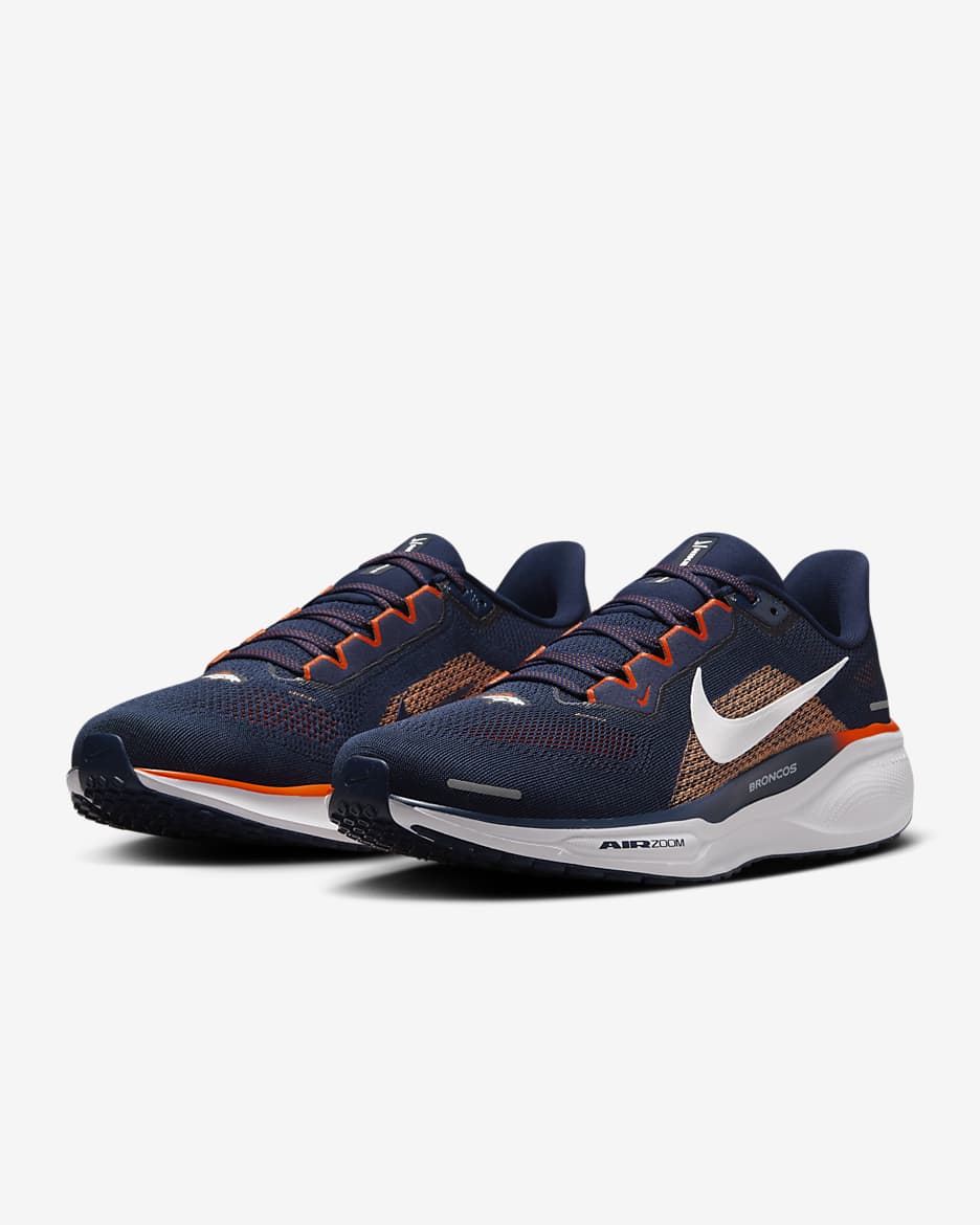 Nike Pegasus 41 NFL Denver Broncos Men's Road Running Shoes - College Navy/White/Brilliant Orange/White