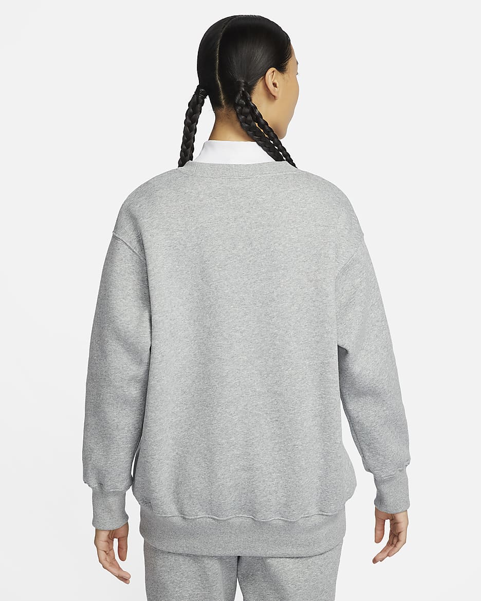 Nike Sportswear Phoenix Fleece Women's Oversized Crewneck Sweatshirt - Dark Grey Heather/Sail