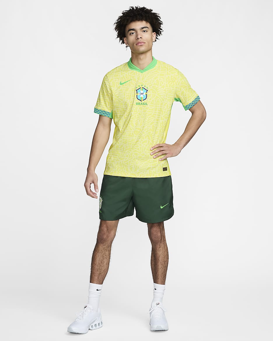 Brazil Sport Essential Flow Men's Nike Soccer Woven Lined Shorts - Pro Green/Light Green Spark