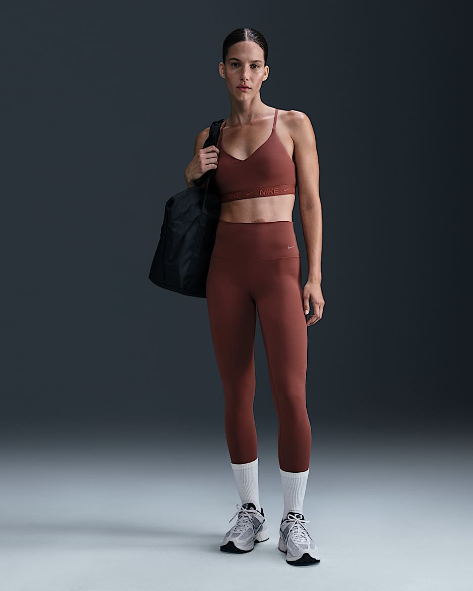 Nike Zenvy Women's Gentle-Support High-Waisted 7/8 Leggings - Red Sepia/Black