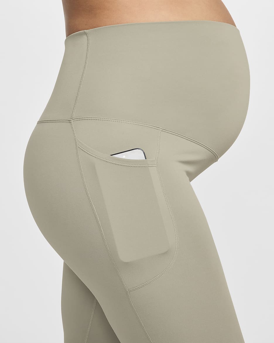 Nike (M) One Women's High-Waisted 7/8 Leggings with Pockets (Maternity) - Light Army