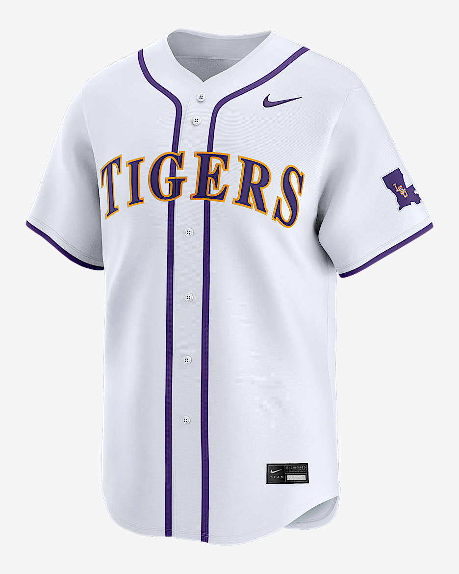 LSU Men's Nike College Limited Baseball Jersey - White