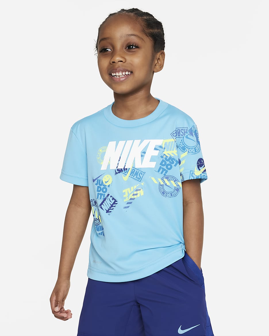 Nike Block Stamp Tee Toddler Dri-FIT T-Shirt - Baltic Blue