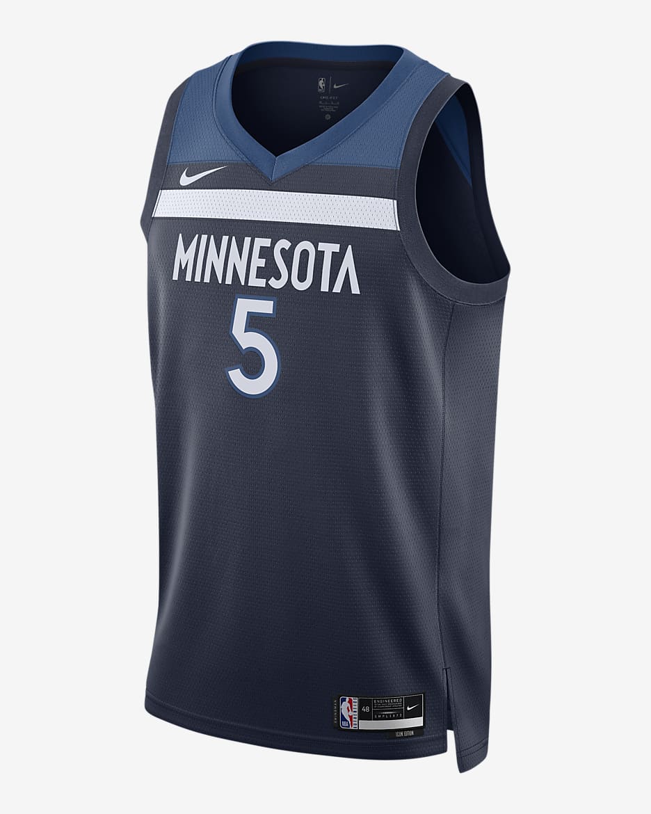 Jersey Nike Dri-FIT de la NBA Swingman para hombre Minnesota Timberwolves Icon Edition 2022/23 - Azul marino universitario