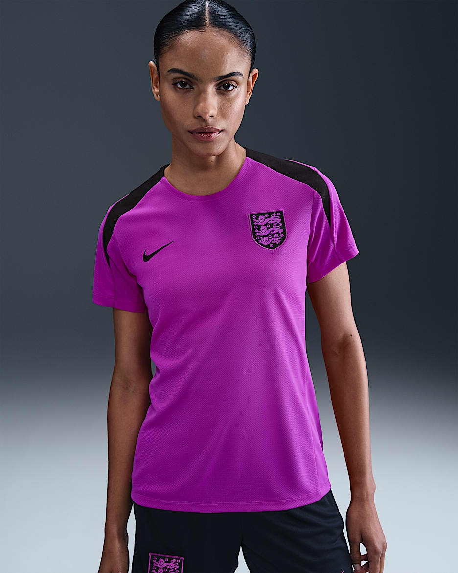 England Strike Women's Nike Dri-FIT Football Short-Sleeve Top - Vivid Purple/Black/Black