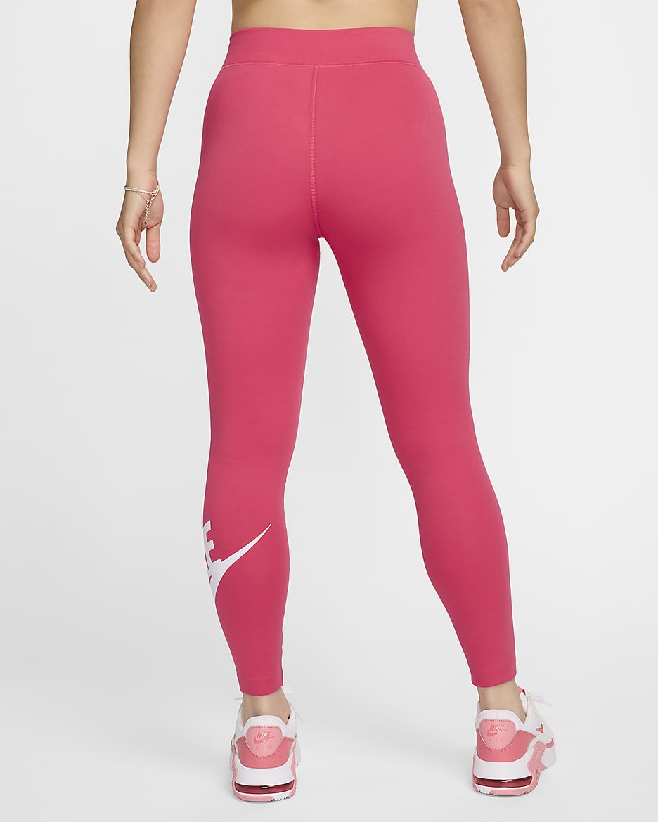 Leggings de cintura alta con gráficos para mujer Nike Sportswear Classics - Rosa margarita/Blanco