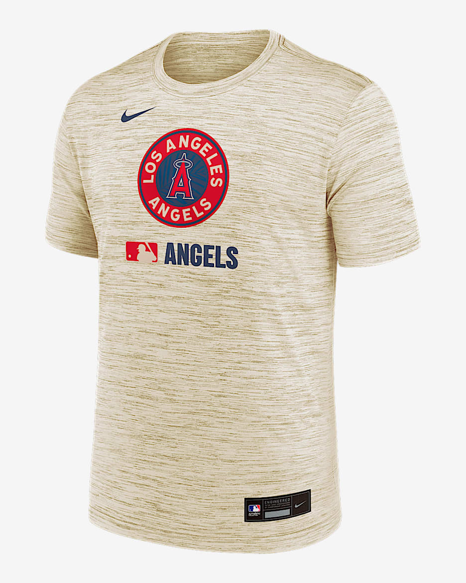 Los Angeles Angels Authentic Collection City Connect Velocity Men's Nike Dri-FIT MLB T-Shirt - Cream