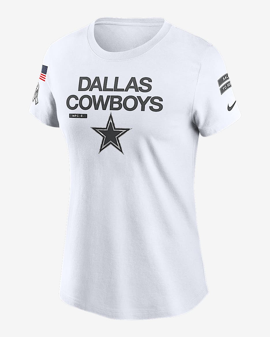 Playera Nike de la NFL para mujer Dallas Cowboys Salute to Service City Edge - Blanco