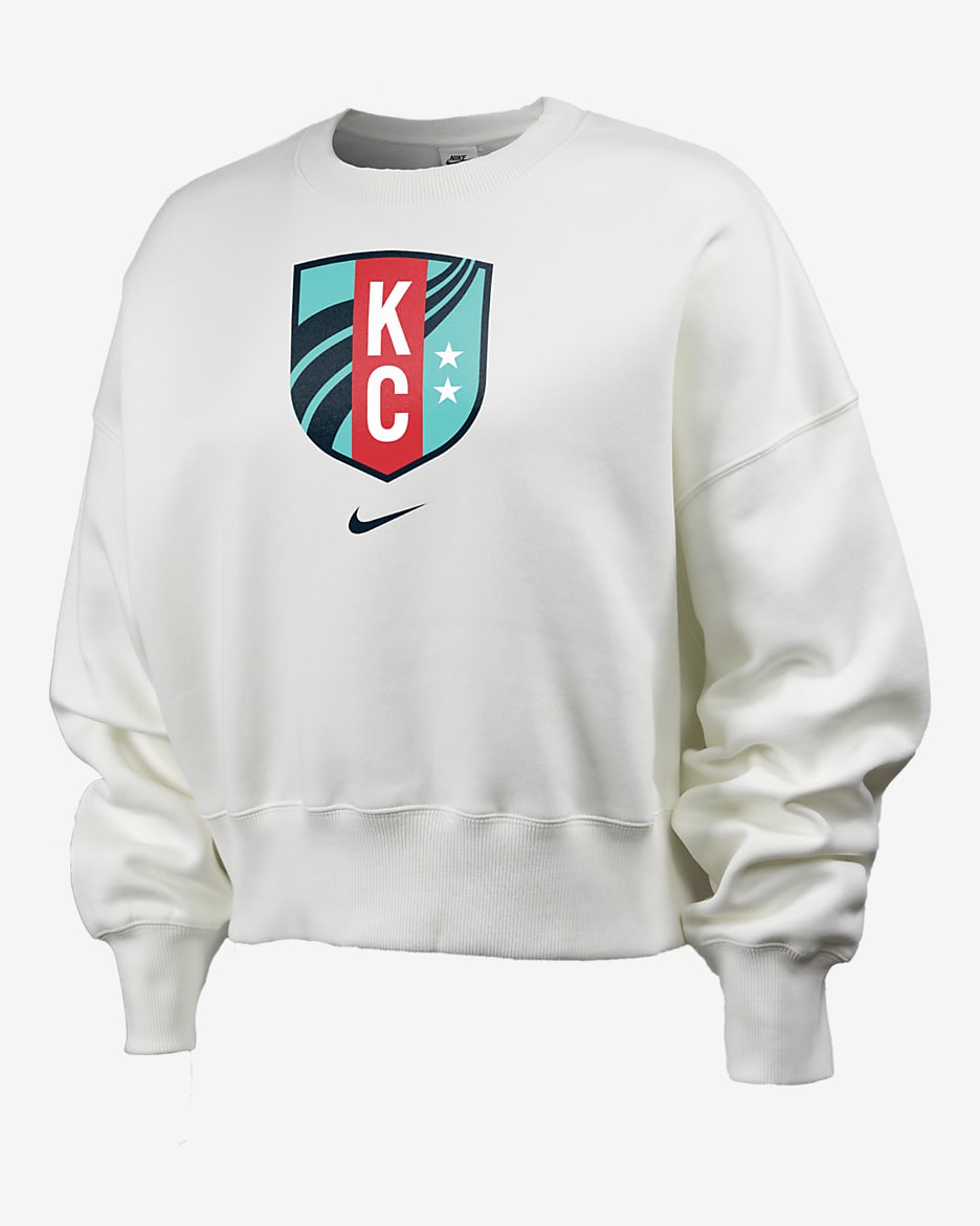 Sudadera de cuello redondo Nike de la NWSL para mujer Kansas City Current Phoenix Fleece - Vela