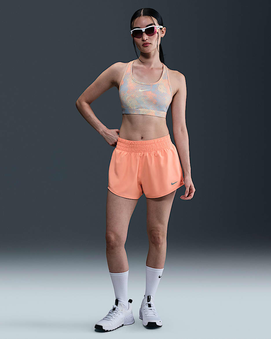 Nike One Women's Dri-FIT Mid-Rise 3" Brief-Lined Shorts - Apricot Agate