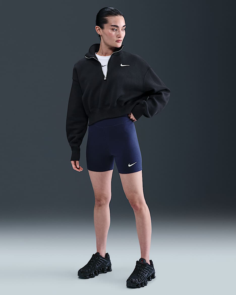 Nike Sportswear Classic Bike-Shorts mit hohem Bund (ca. 12,5 cm) (Damen) - Midnight Navy/Midnight Navy/Sail