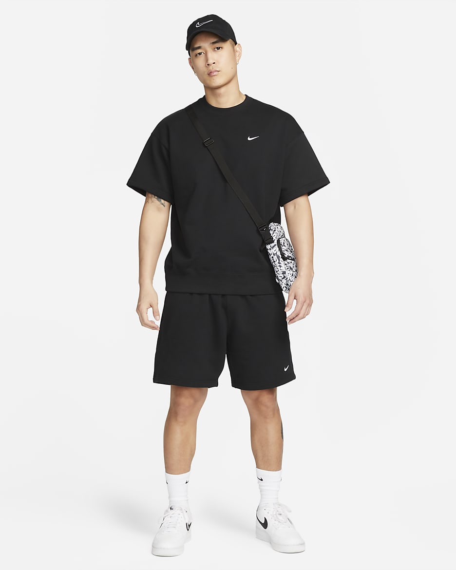 Nike Solo Swoosh Men's French Terry Shorts - Black/White