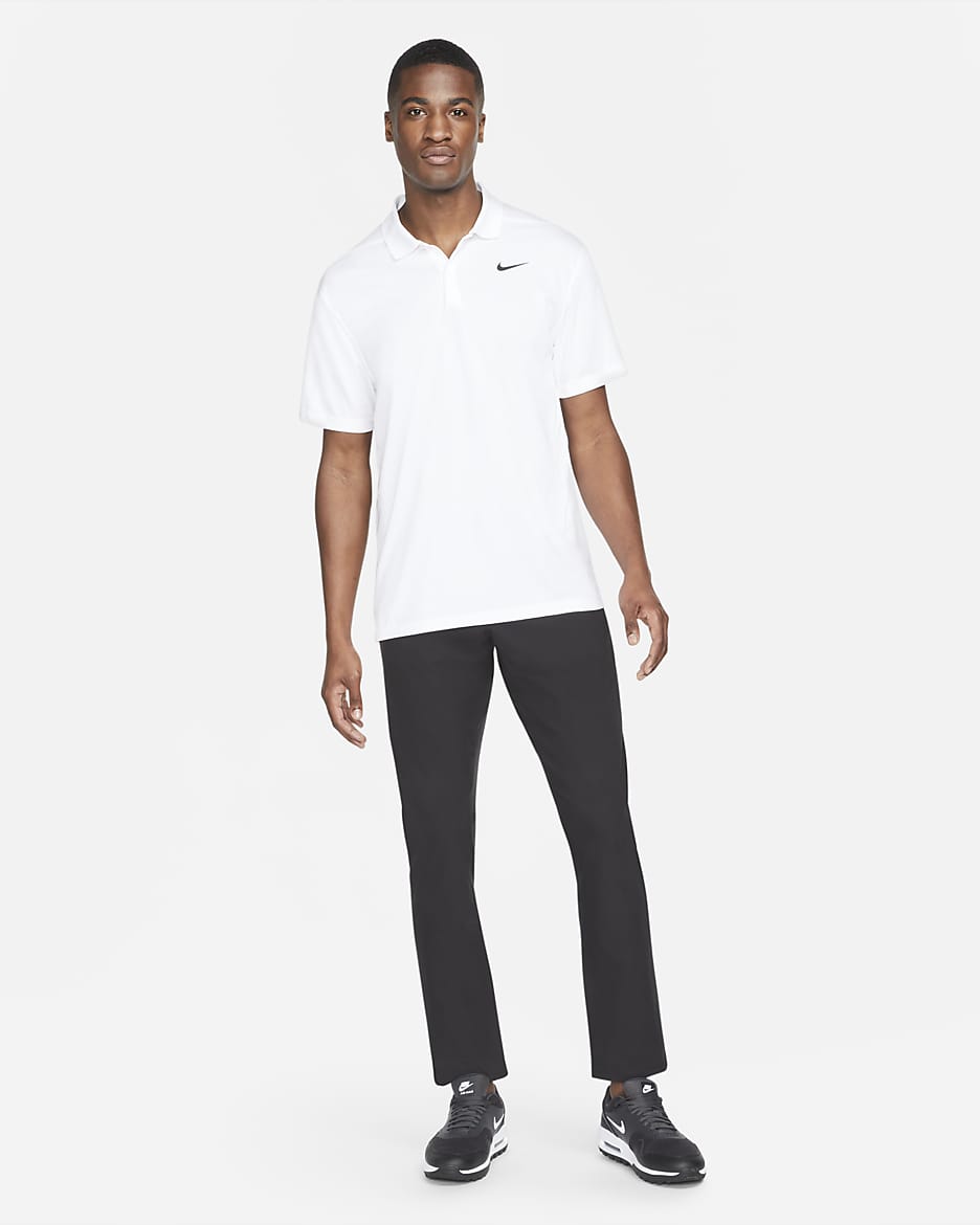 Nike Dri-FIT Victory Golf-Poloshirt für Herren - Weiß/Schwarz