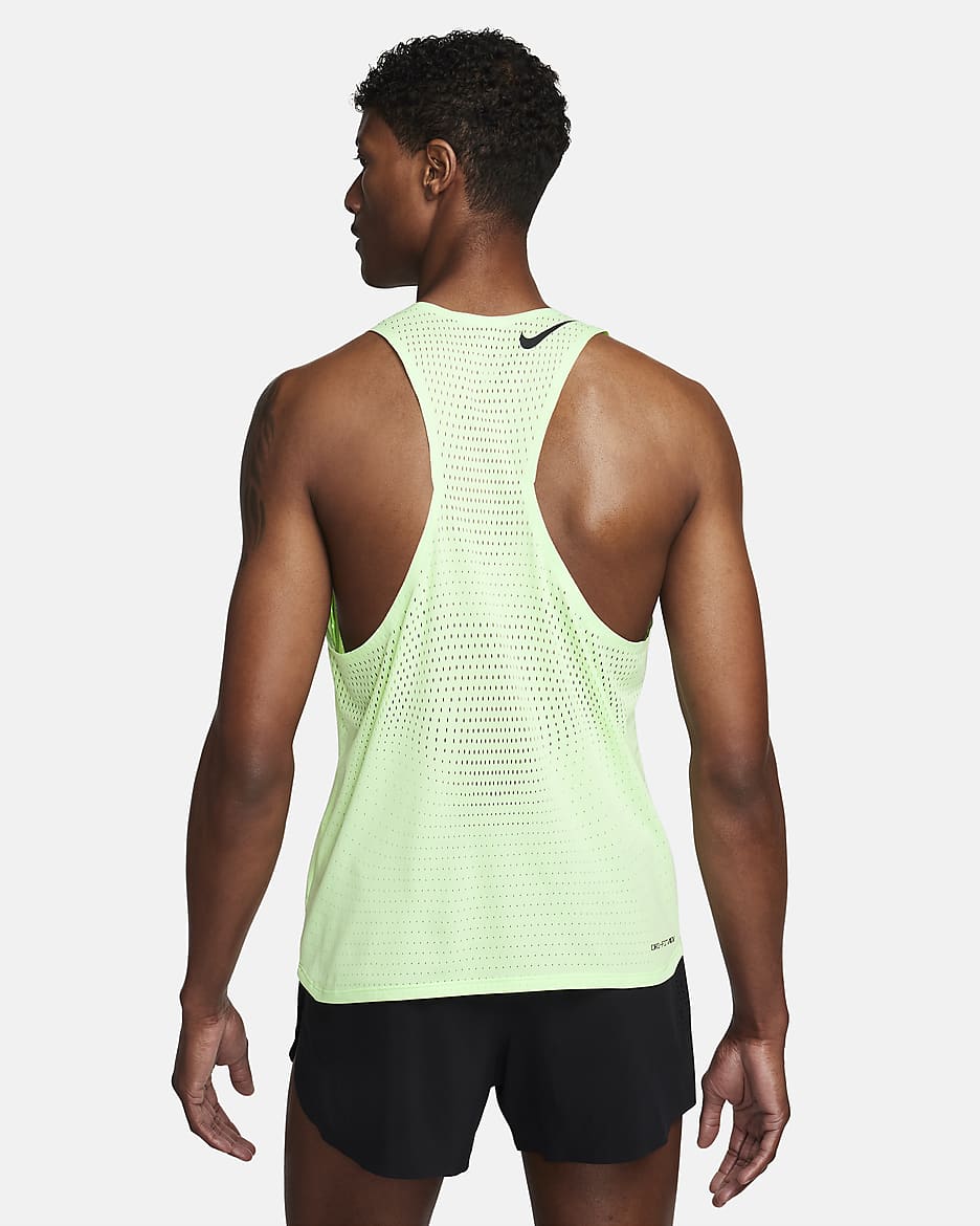 Nike AeroSwift Dri-FIT ADV-løbeundertrøje til mænd - Vapor Green/sort