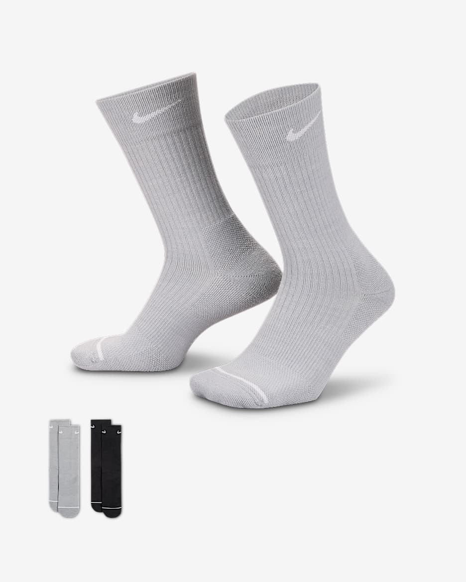 Nike Everyday Wool Cushioned Crew Socks (2 Pairs) - Multi-Color