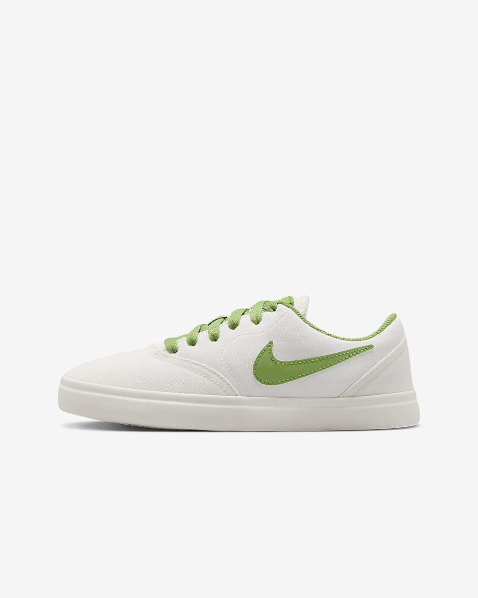Tenis de skateboarding para niños grandes Nike SB Check Canvas - Fantasma/Blanco cumbre/Vela/Clorofila
