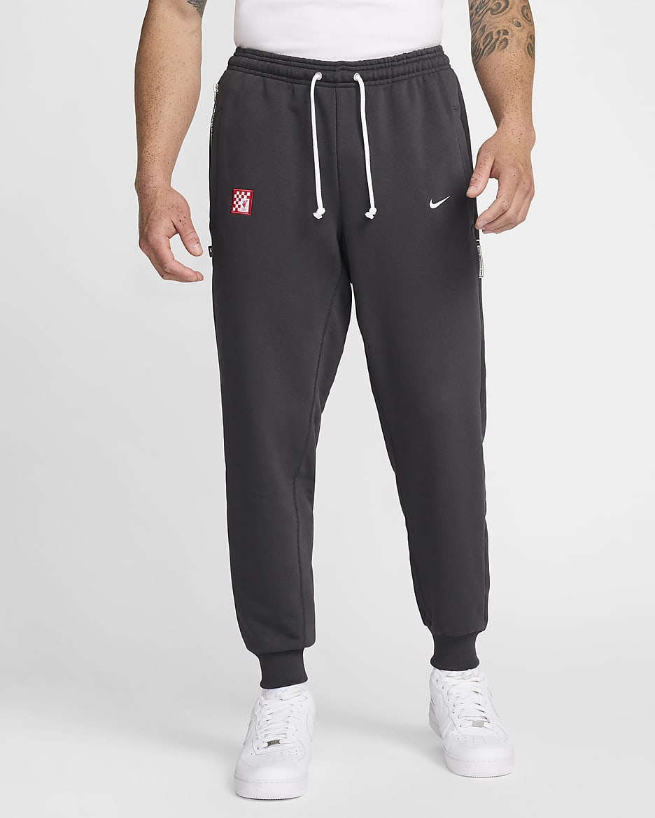 Liverpool F.C. Standard Issue Third Men's Nike Dri-FIT Football Tapered Pants - Dark Smoke Grey/White
