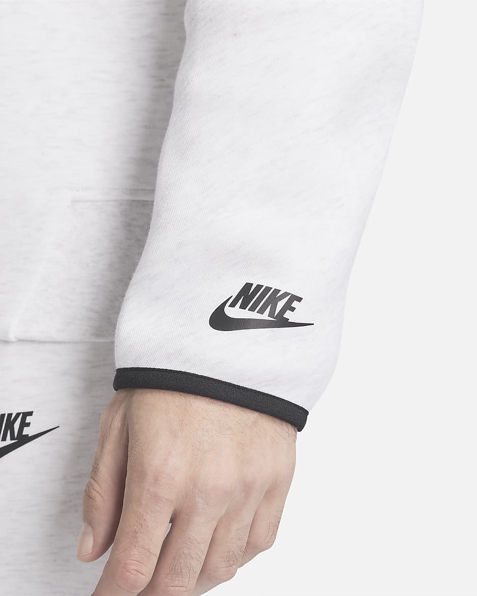 Nike Sportswear Tech Fleece Herren-Sweatshirt mit Halbreißverschluss - Birch Heather/Schwarz