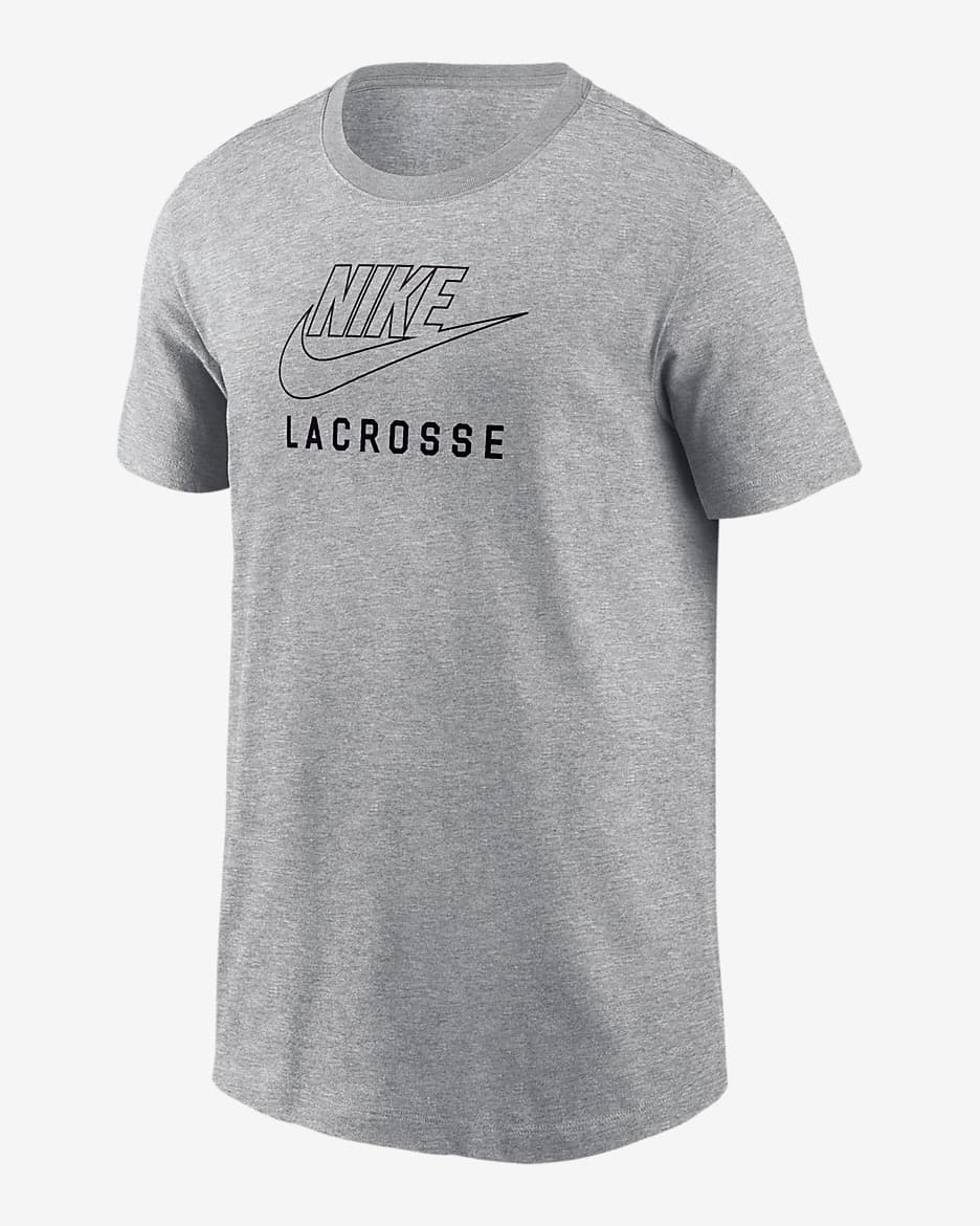 Playera de lacrosse para niños talla grande Nike Swoosh - Gris oscuro jaspeado