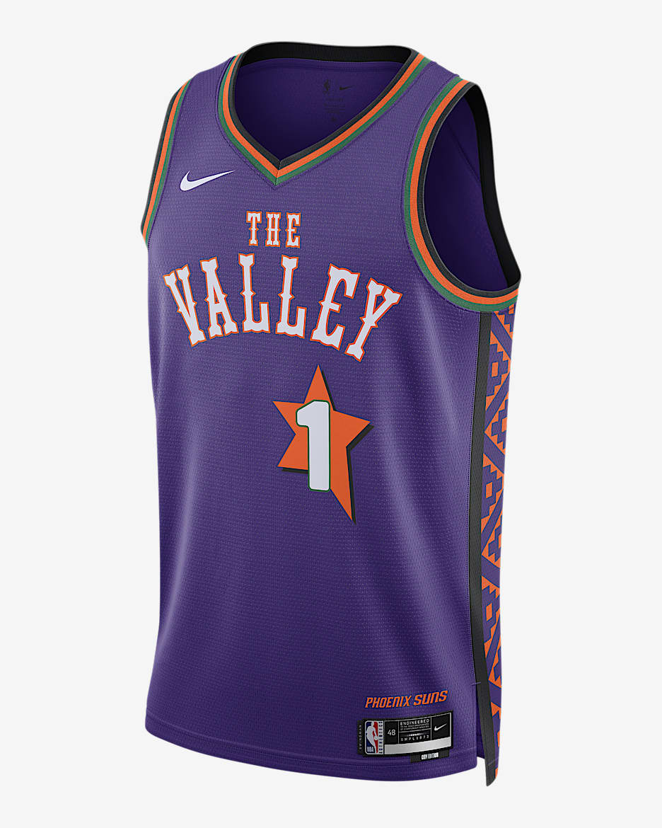 Jersey Nike Dri-FIT de la NBA Swingman para hombre Devin Booker Phoenix Suns 2024/25 City Edition - Morado campo