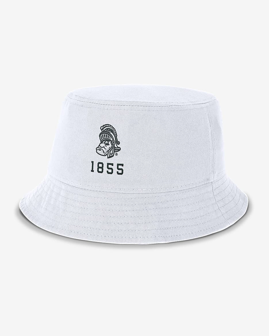 Michigan State Spartans Legacy Apex Men's Nike College Bucket Hat - White