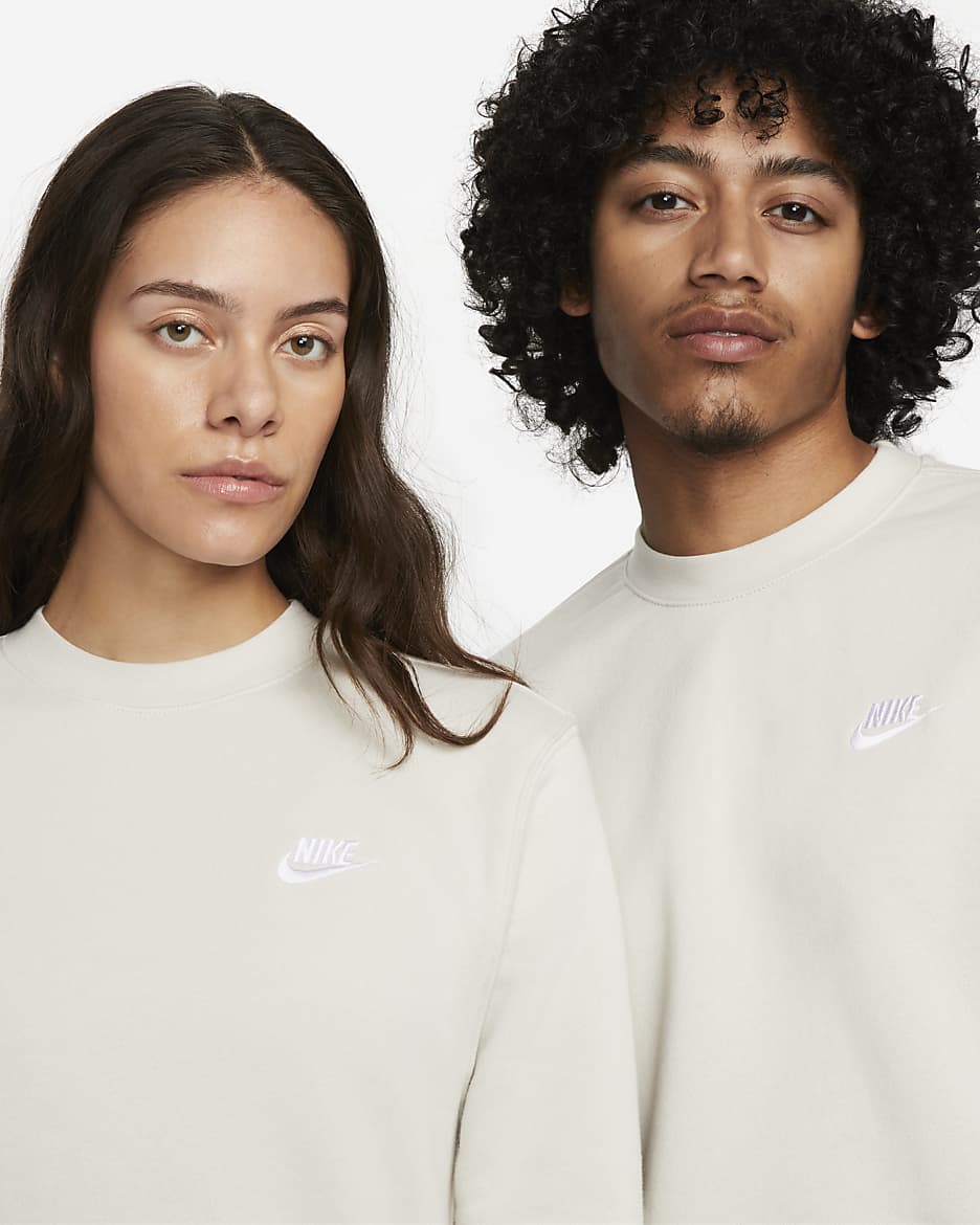 Nike Sportswear Club Fleece Men's Crew - Light Bone/White