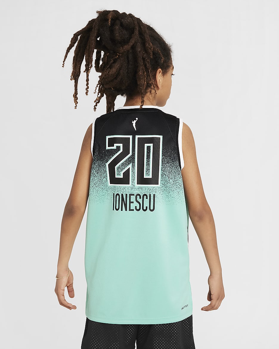 Sabrina Ionescu New York Liberty 2023 Rebel Edition Camiseta Nike Dri-FIT WNBA Swingman - Niño - Mint