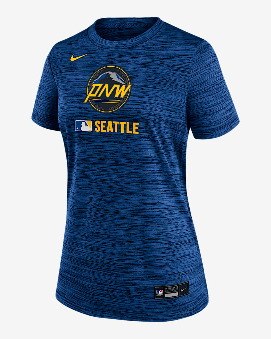 Seattle Mariners Authentic Collection City Connect Velocity Women's Nike Dri-FIT MLB T-Shirt - Navy
