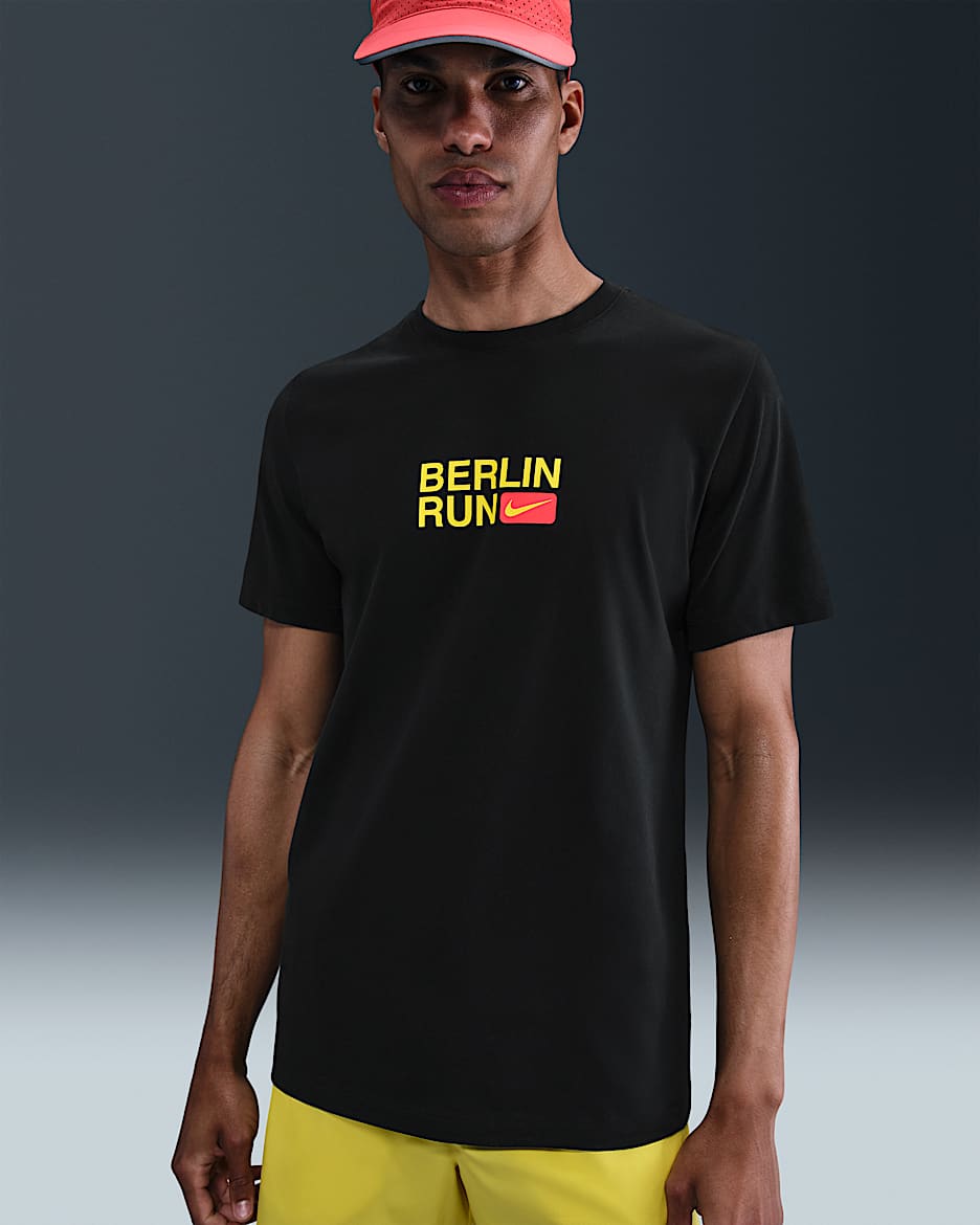 Nike Men's Dri-FIT Short-Sleeve Running T-Shirt - Black/Lightning
