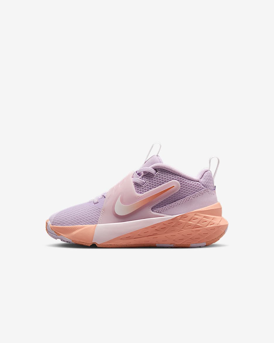 Tenis para niños de preescolar Nike Team Hustle D 12 - Muñeca/Rosa perla/Blanco/Ágata melocotón