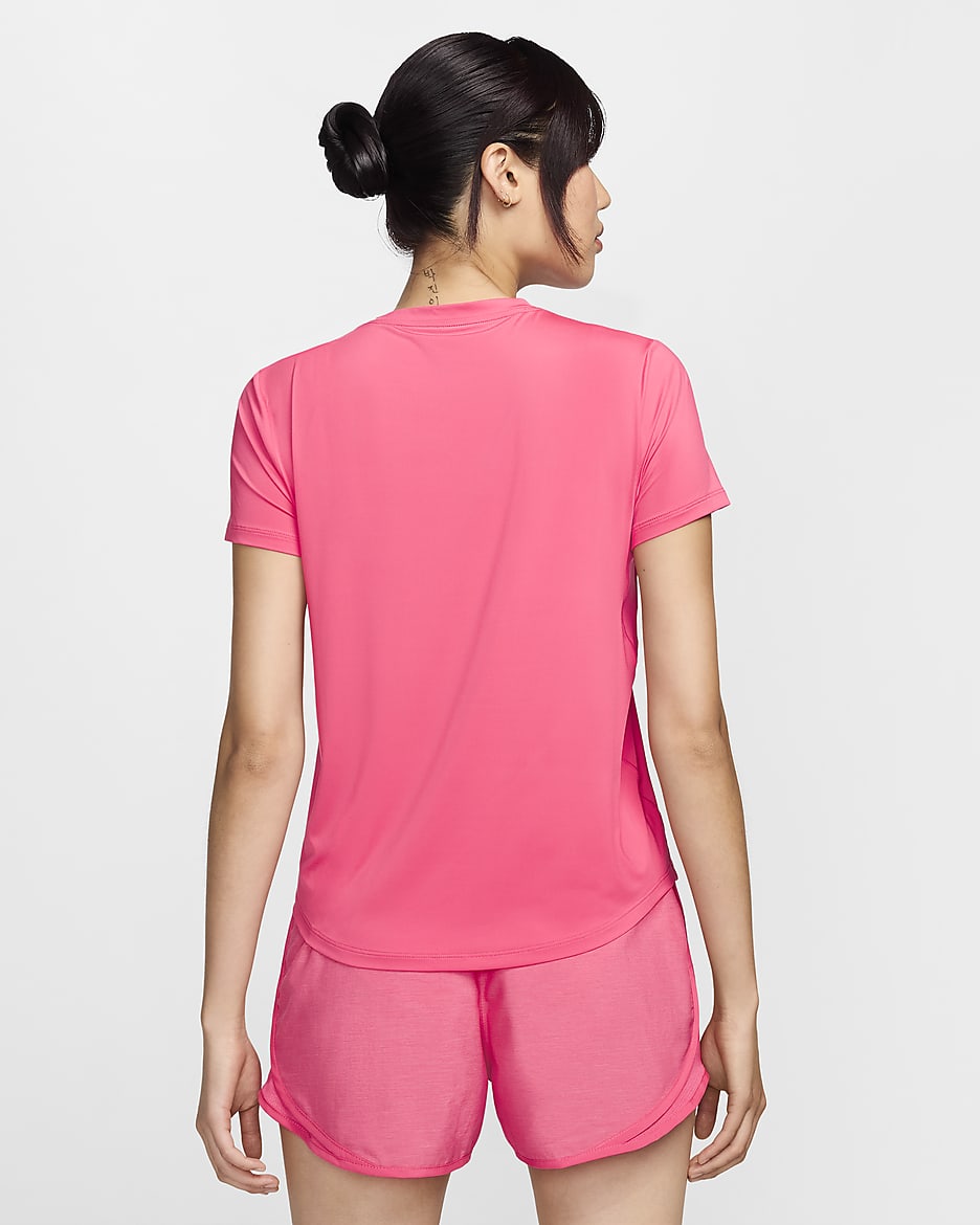 Nike One Women's Dri-FIT Short-Sleeve Graphic Running Top - Aster Pink/Glacier Blue