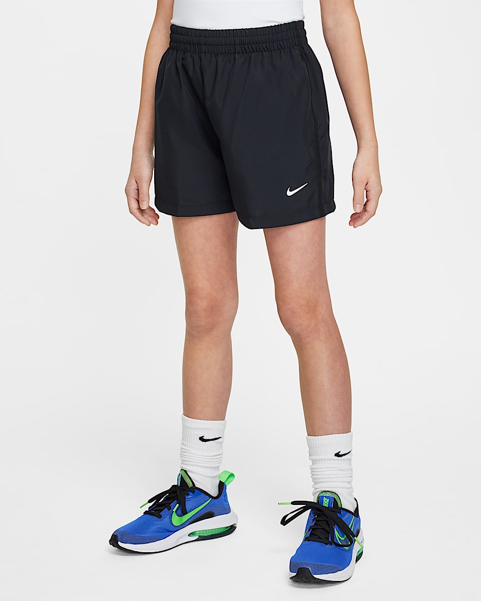 Nike Multi Big Kids' Dri-FIT 4" Woven Shorts - Black/White