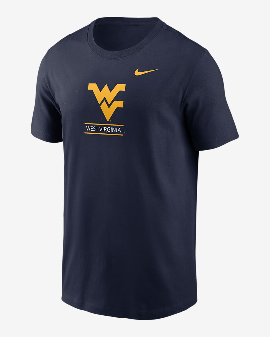 Playera universitaria Nike para hombre West Virginia Mountaineers - Azul marino universitario