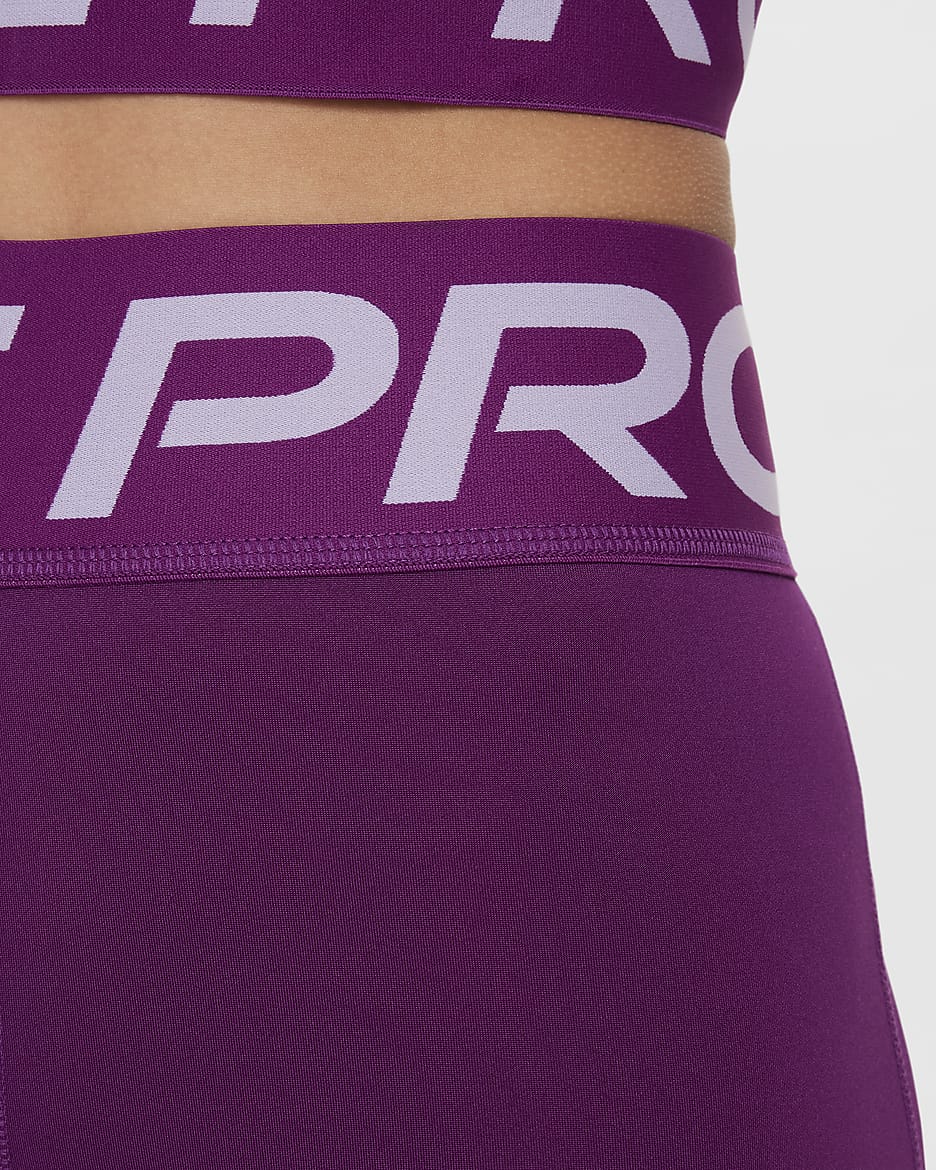 Nike Pro Girls' Dri-FIT Leggings - Viotech/Hydrangeas